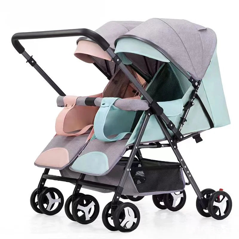 QIYOU Lightweight Double Stroller Sit and Lie Side by Side