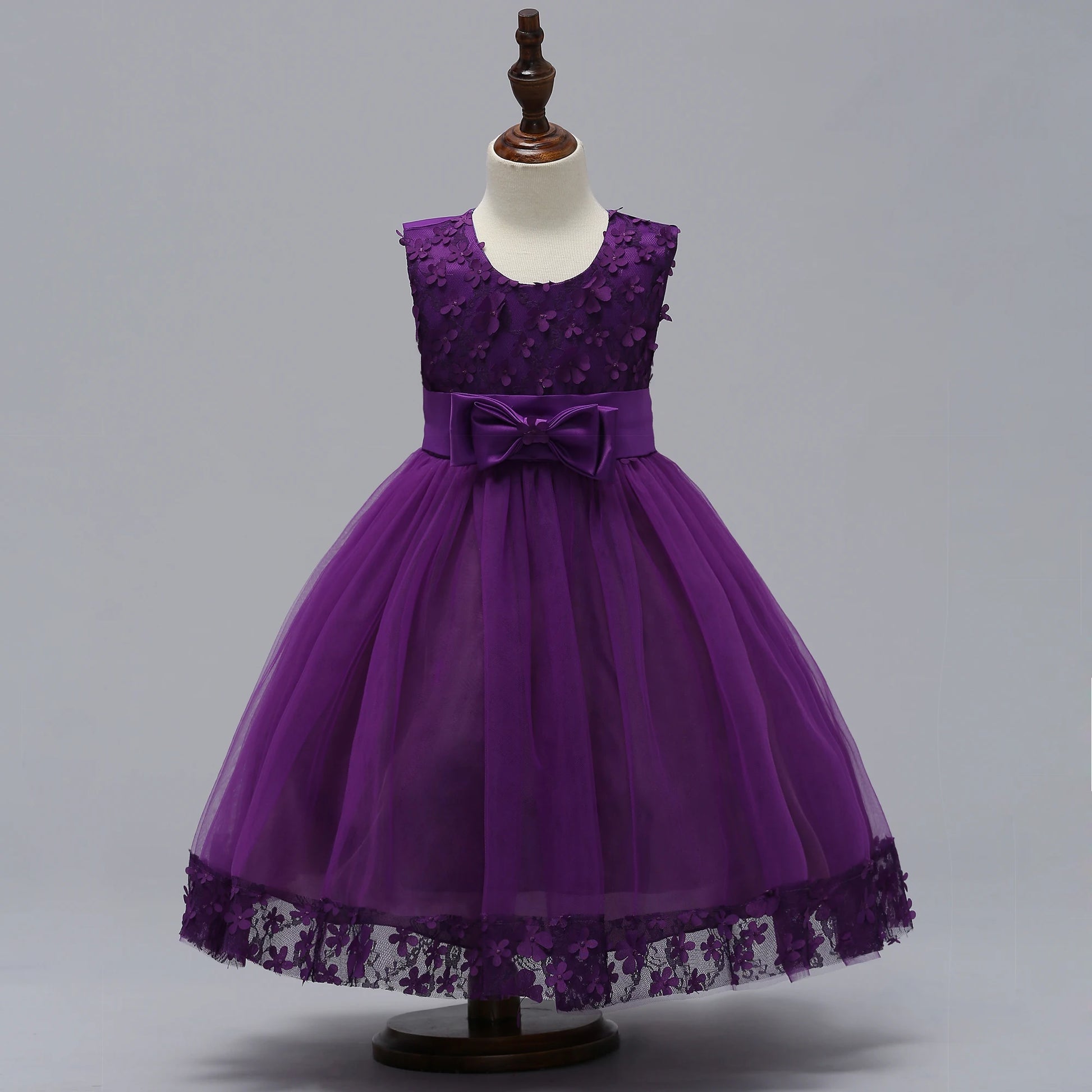 PLBBFZ Elegant Flower Girls Tulle Party Dress