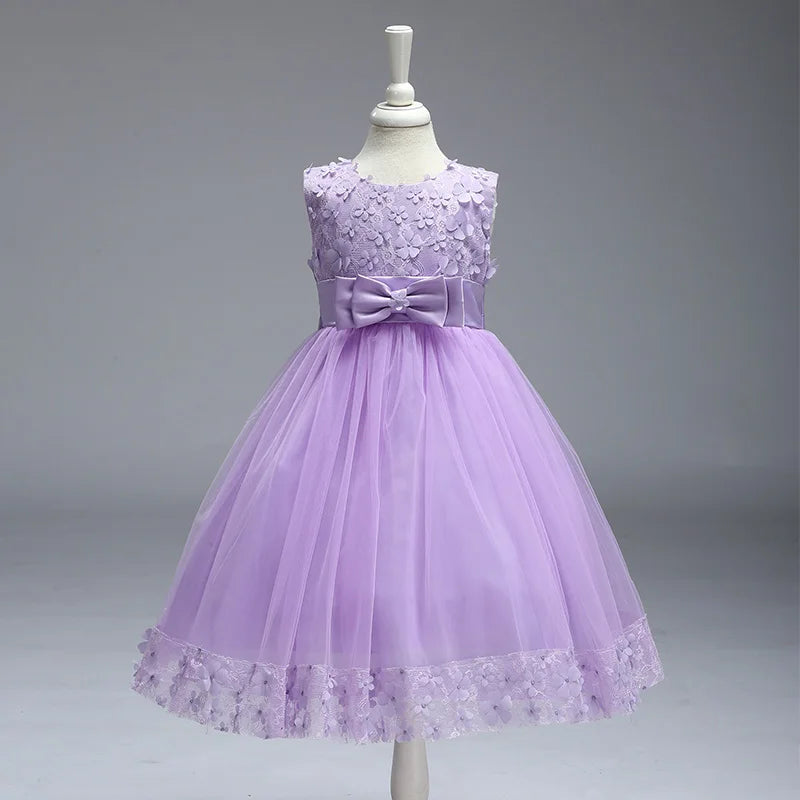 PLBBFZ Elegant Flower Girls Tulle Party Dress