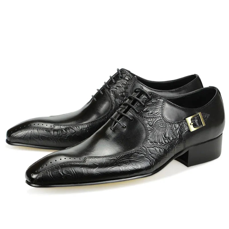High-end luxury handmade leather shoes men's business formal casual shoes British carved brogue shoes fashion banquet suit shoes