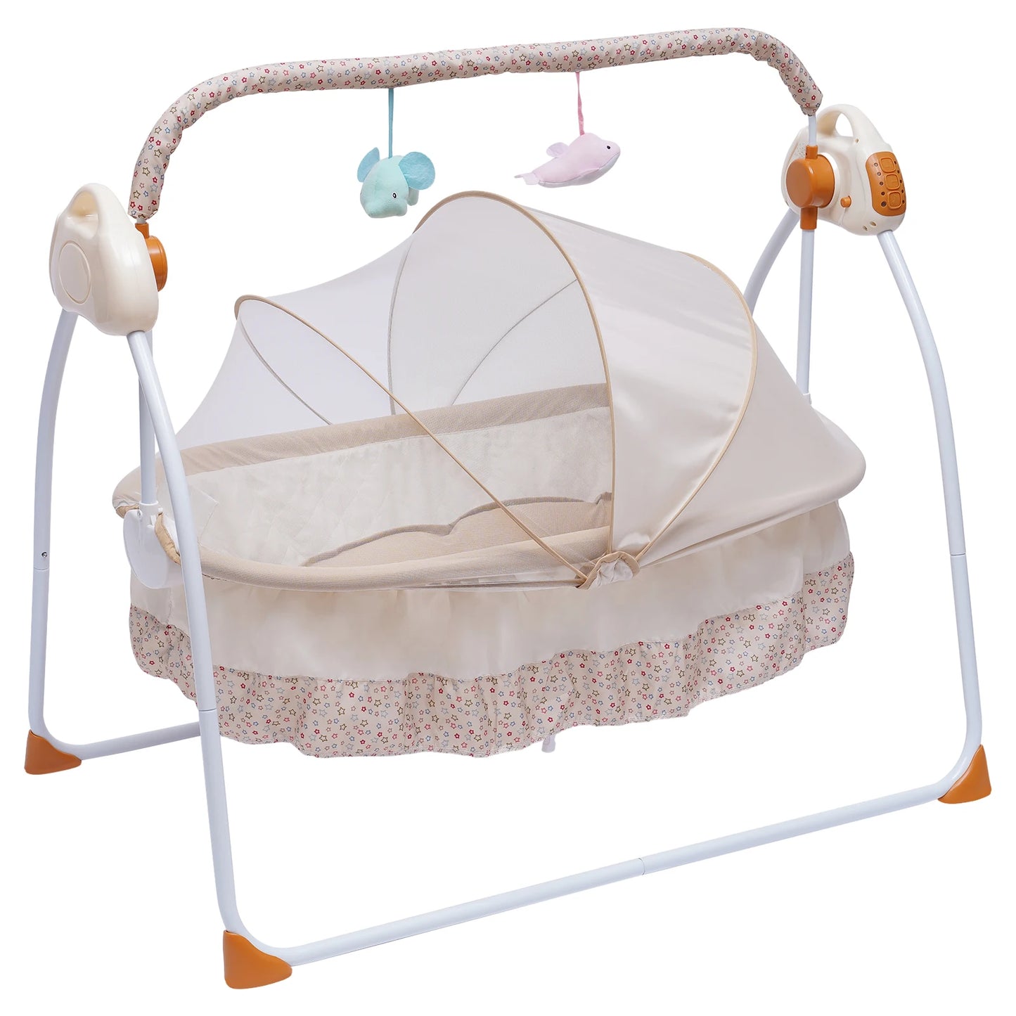 Cradle Swing Sleeping Bed Auto Rocking Chair Bed Swing 5 Speed Stand Baskets Musical Sleeping Basket For Infants 0 To 18 Months