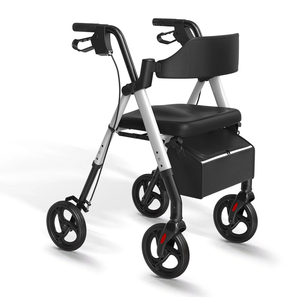 Maidesite Rollator Walker For Seniors Foldable With Seat Aluminum