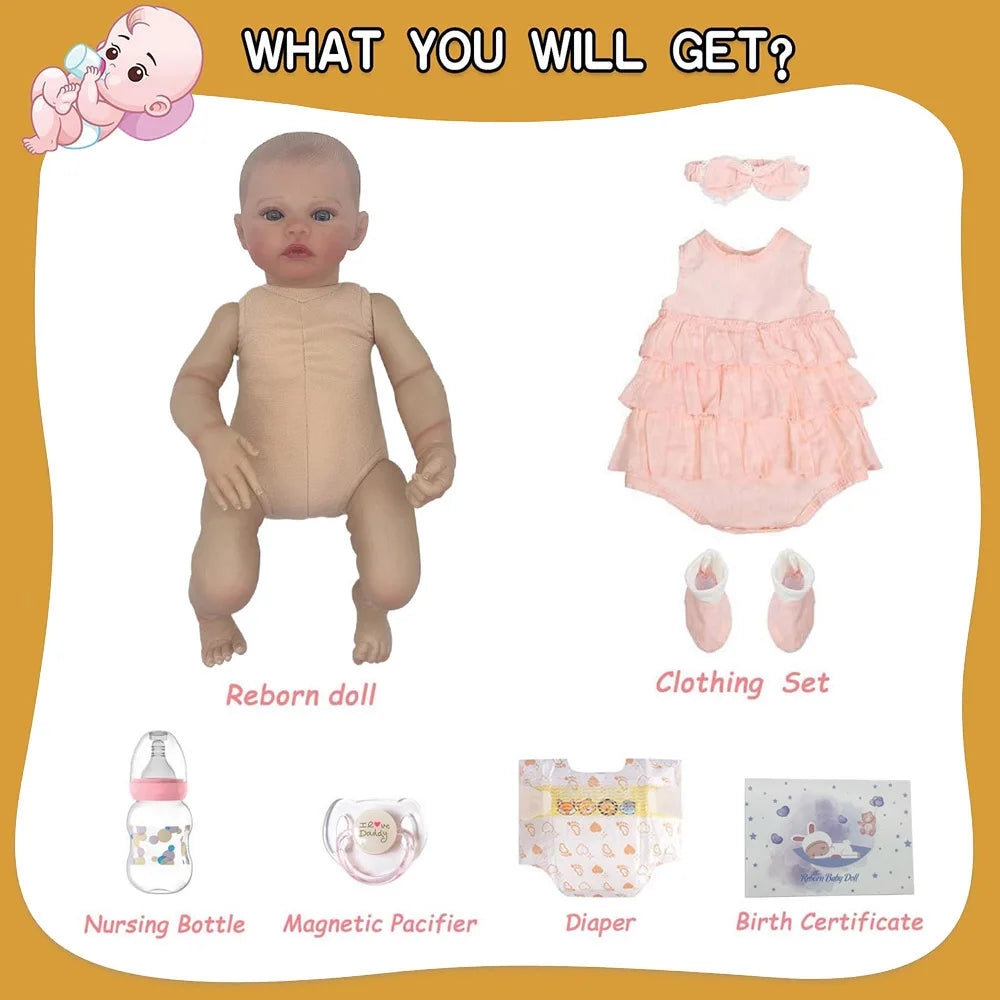 Lifelike Silicone Vinyl Reborn Doll Realistic Newborn Toy