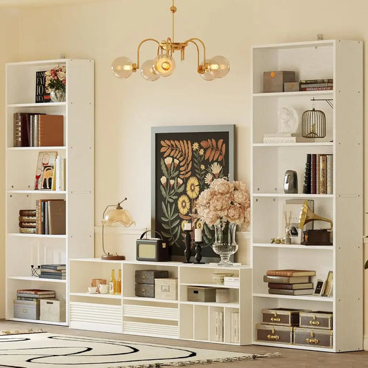 IRONCK Floor Standing Bookshelves Set of 2 Six Tiers Storage