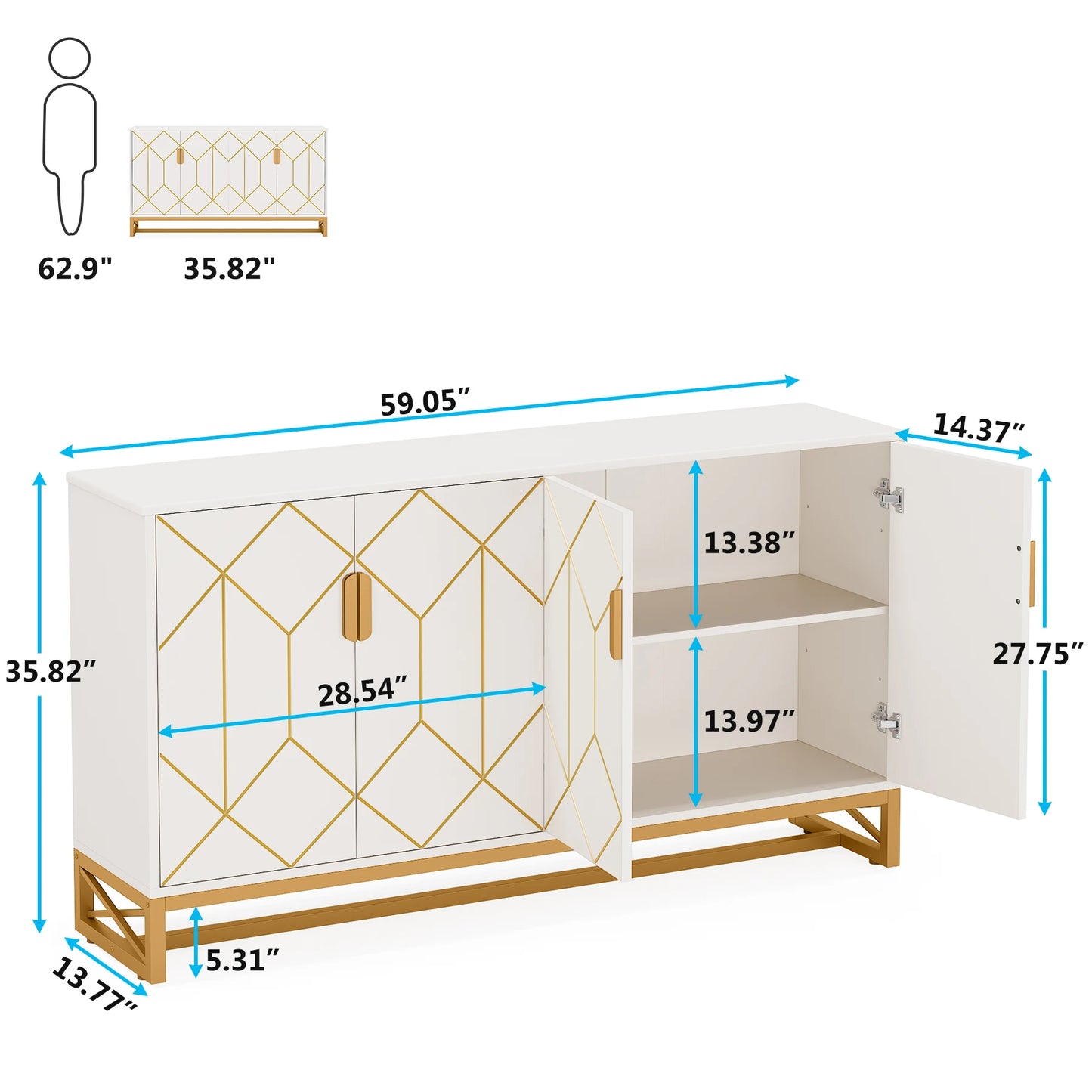 Tribesigns Dining Room Buffet Cabinet With Storage Unit