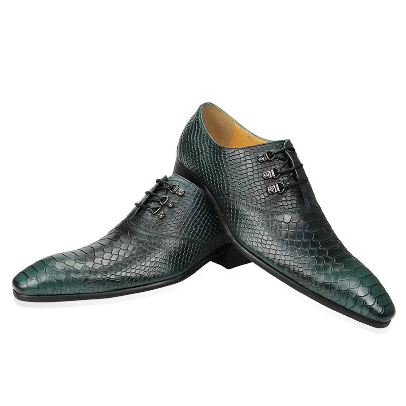 Handmade Wedding Oxfords Dress Office Shoes For Men High Grade Genuine Leather Dress Shoe Lace Up Leather Shoes Career Fashion