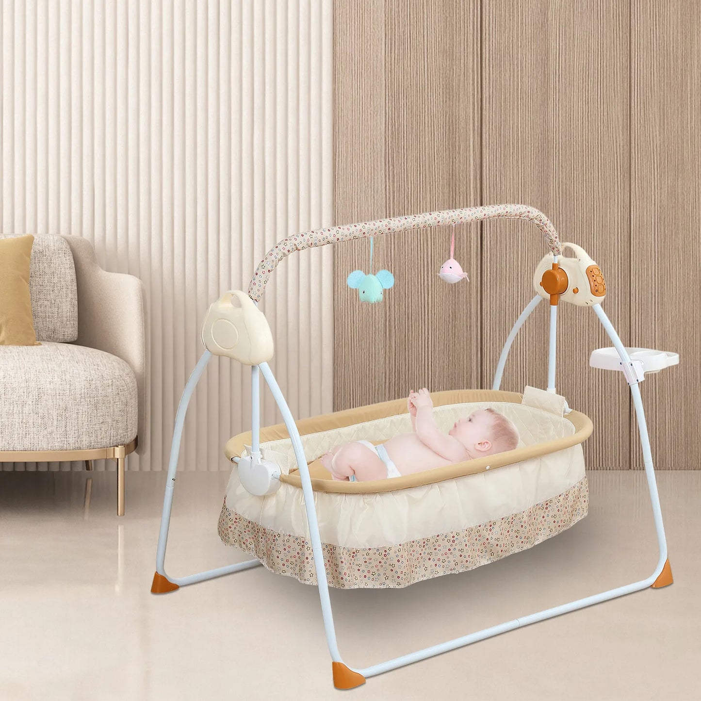 Hign Concerned Portable Bluetooth Baby Swing Cradle