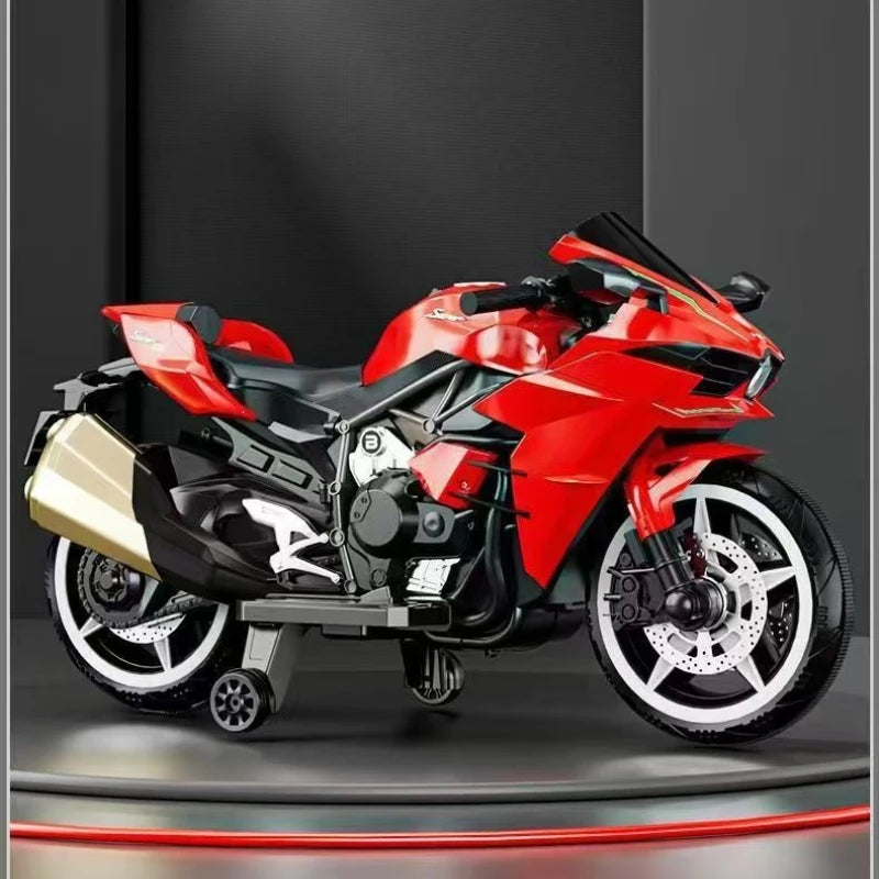 Anti-Slip Electric Toy Motorbike - 2-10Y Charging Ride-On Car with Durable Wheels & Realistic Engine Sound Effects electric car
