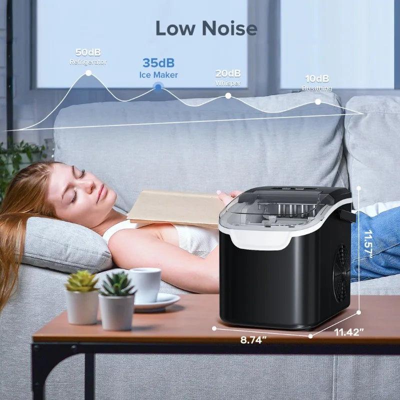 HAOYUNMA Auseo Portable Ice Maker Countertop Fast Ice