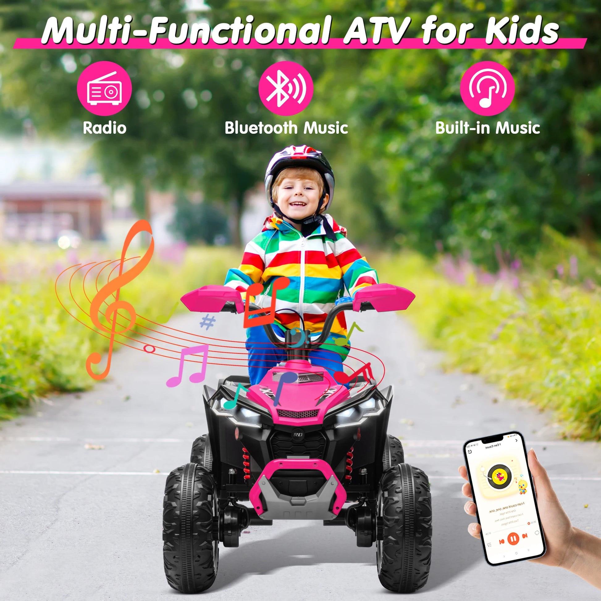 JOYRACER Kids ATV 4 Wheeler 24V Ride On Dual Seater