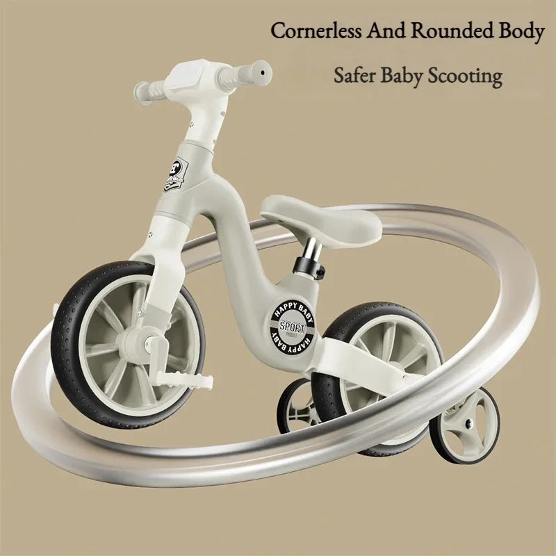 CatXaa 2-In-1 Three-Wheeled Balance Bike With Music Lights