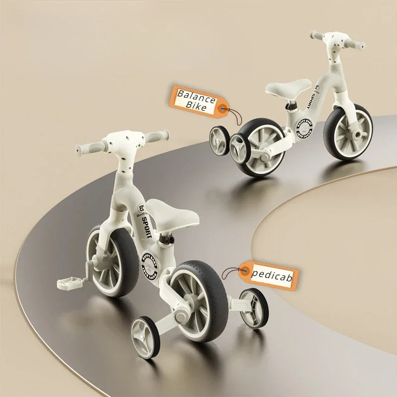CatXaa 2-In-1 Kids Balance Bike And Walker With Music Lights