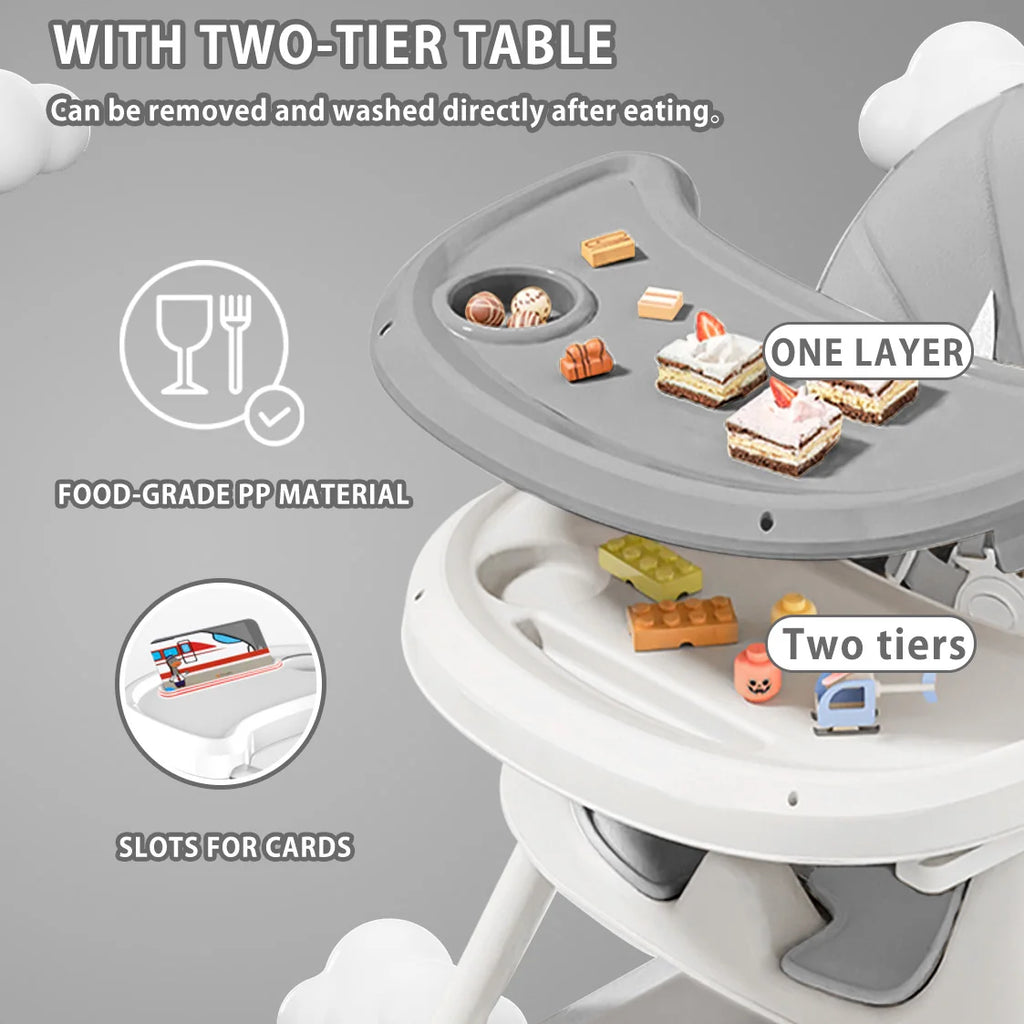 UBRAVOO Foldable Baby High Chair E500 With Antislip Pad