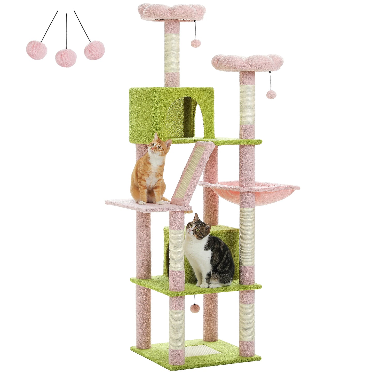 Large Cat Tree Tall Cat Tower for Indoor Cats Multi Level Plush Cat Condo with Scratching Posts Scratching Boards Perches and Caves