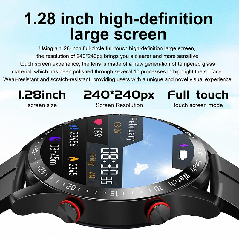ECG PPG Bluetooth Smart Watch for Men Health Monitor