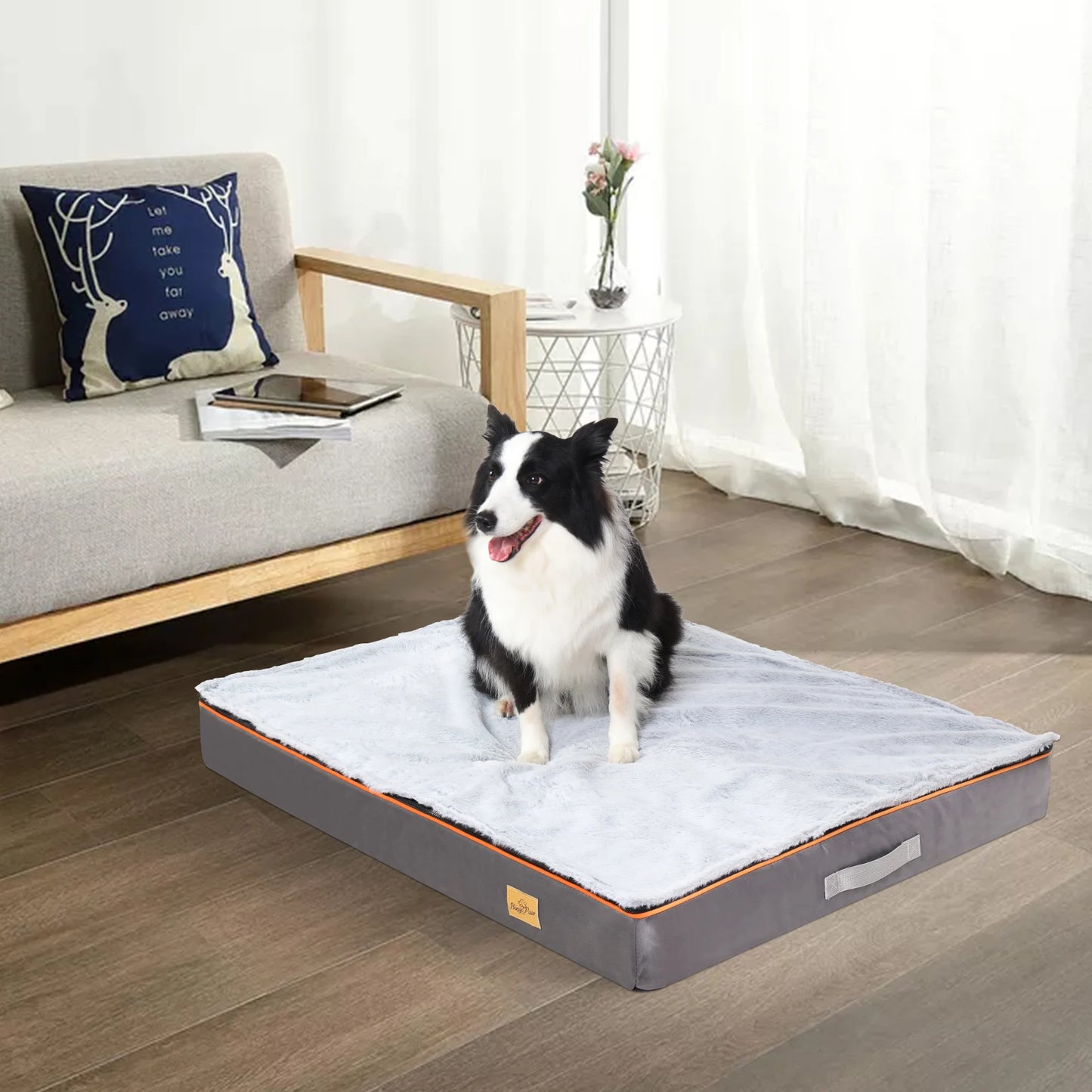 Large Padded Orthopedic Dog Bed Foam Cushion Pet Pillow Bed with Washable Cover