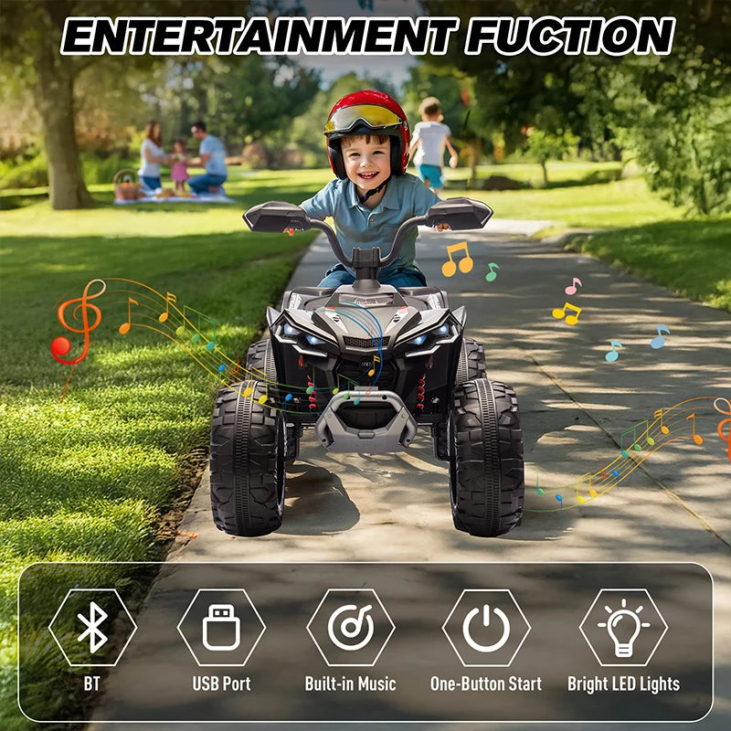 Mukidy 24V Kids Electric Four Wheeler Ride On Toy Car