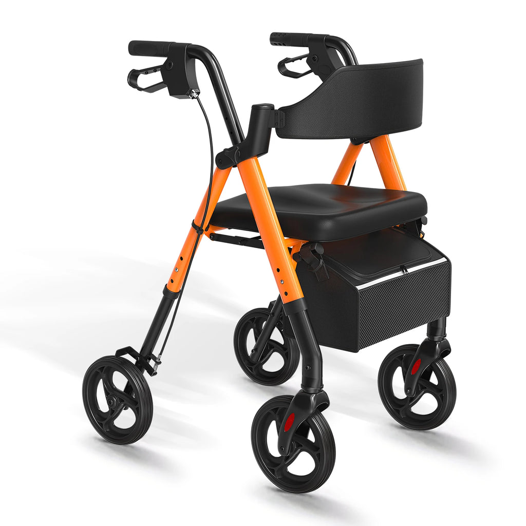 Maidesite Rollator Walker For Seniors With Foldable Seat