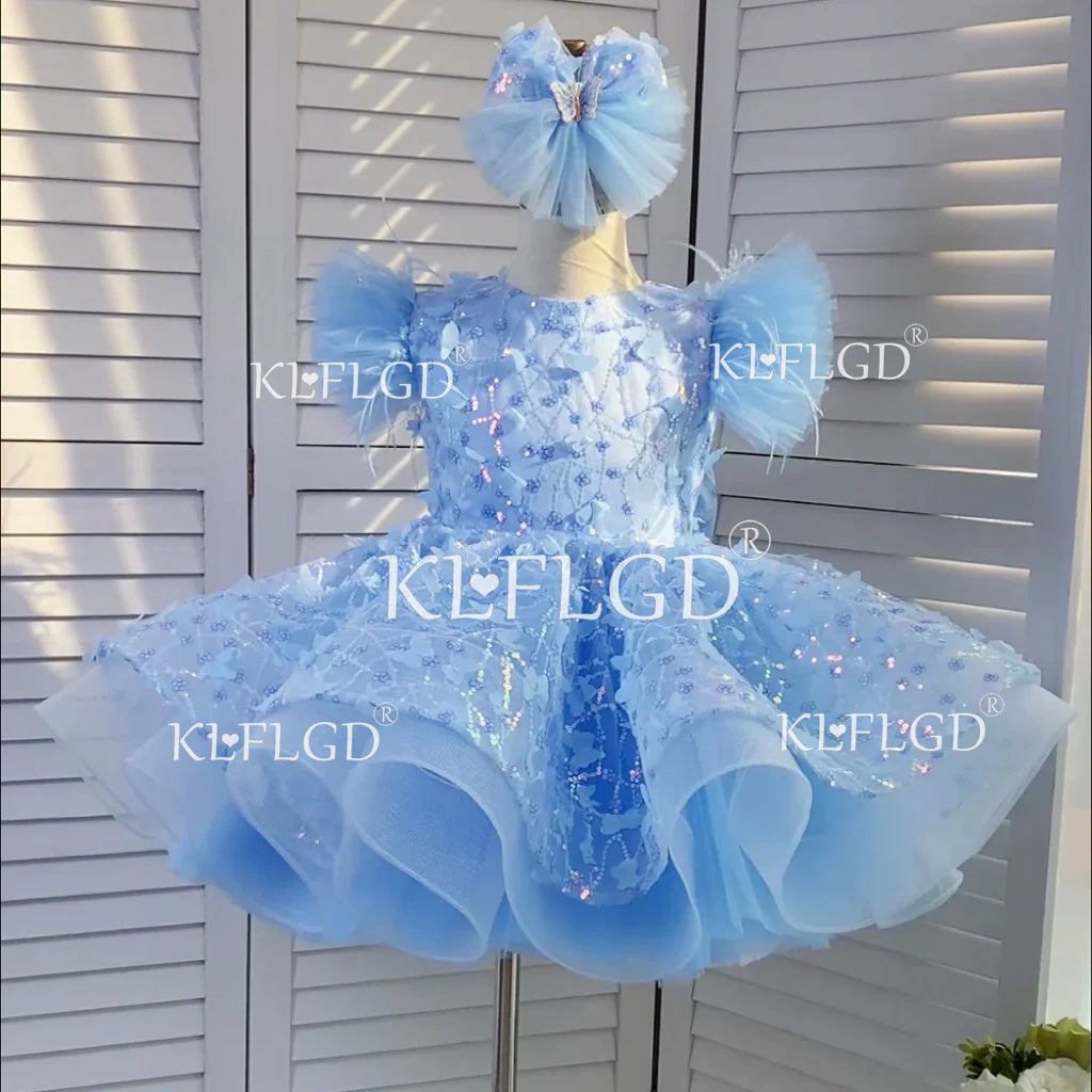Luxury flower children's wedding dress sweet and cute panton skirt Children's seasons banquet baby first Christmas dinner Girls