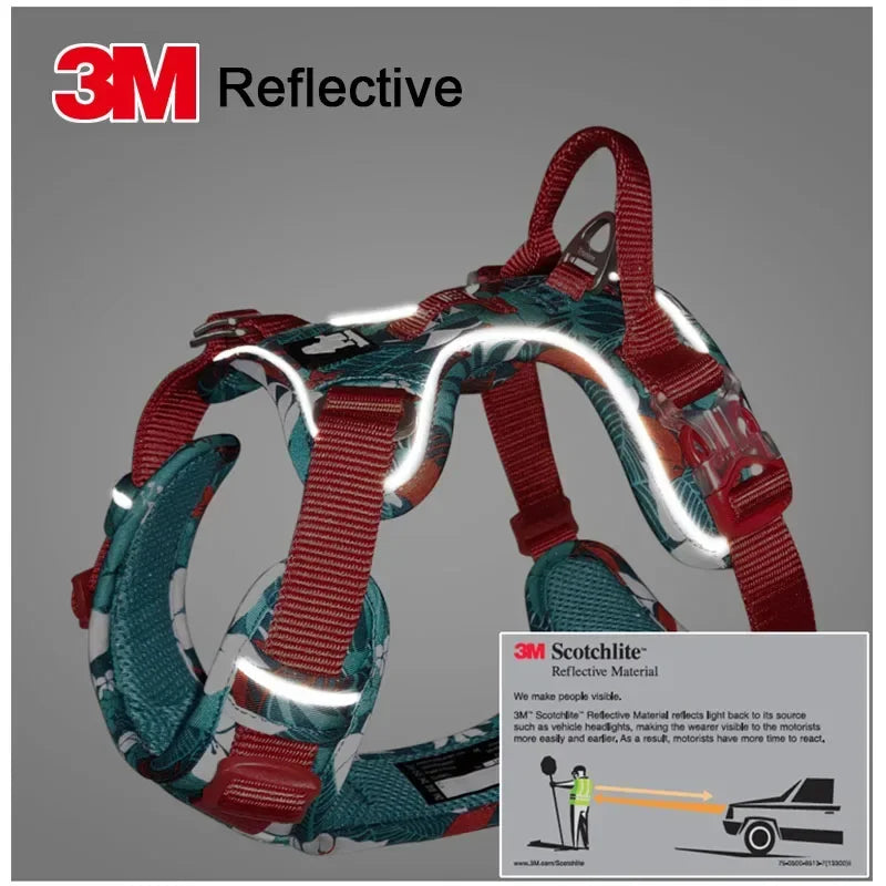 TRUELOVEB Explosionproof Dog Harness Reflective Nylon Adjustable