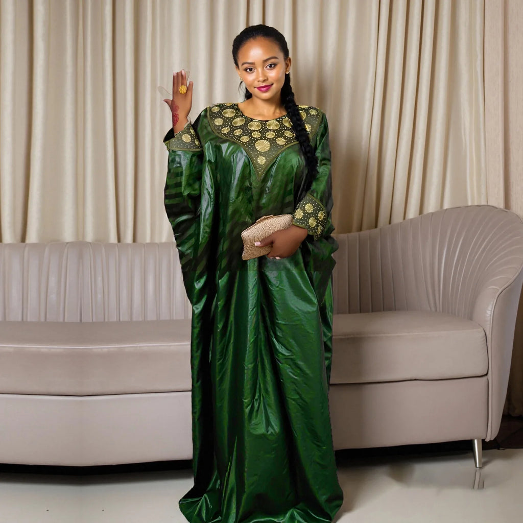 African Attire For Women Abaya Embroidery Plus Size Elegant Party Church Dress