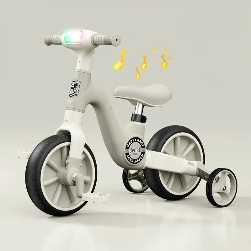 CatXaa 2-In-1 Three-Wheeled Balance Bike With Music Lights