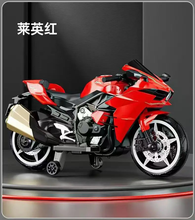 Anti-Slip Electric Toy Motorbike - 2-10Y Charging Ride-On Car with Durable Wheels & Realistic Engine Sound Effects electric car