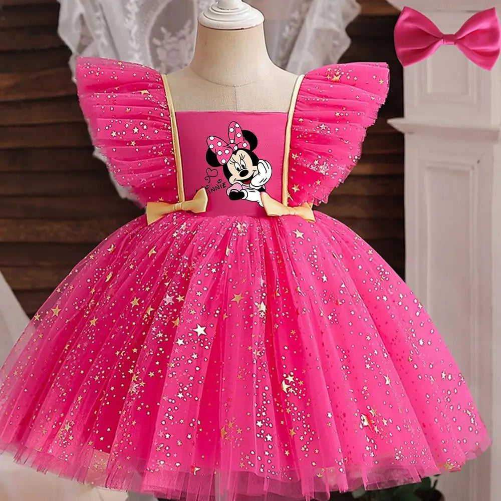 Potdemiel Mickey Mouse Girls Princess Dress Sequined Tutu Bow Costume