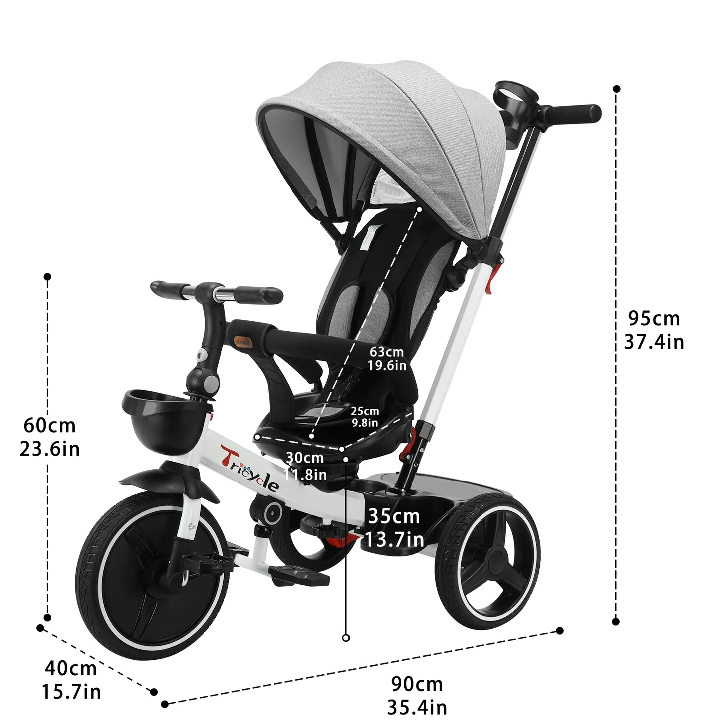 Ubravoo Baby Stroller Tricycle 5 In 1 Adjustable Canopy