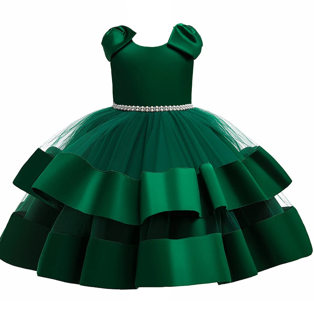 PLBBFZ Elegant Bow Girls Dress For Bridesmaids Party Christmas