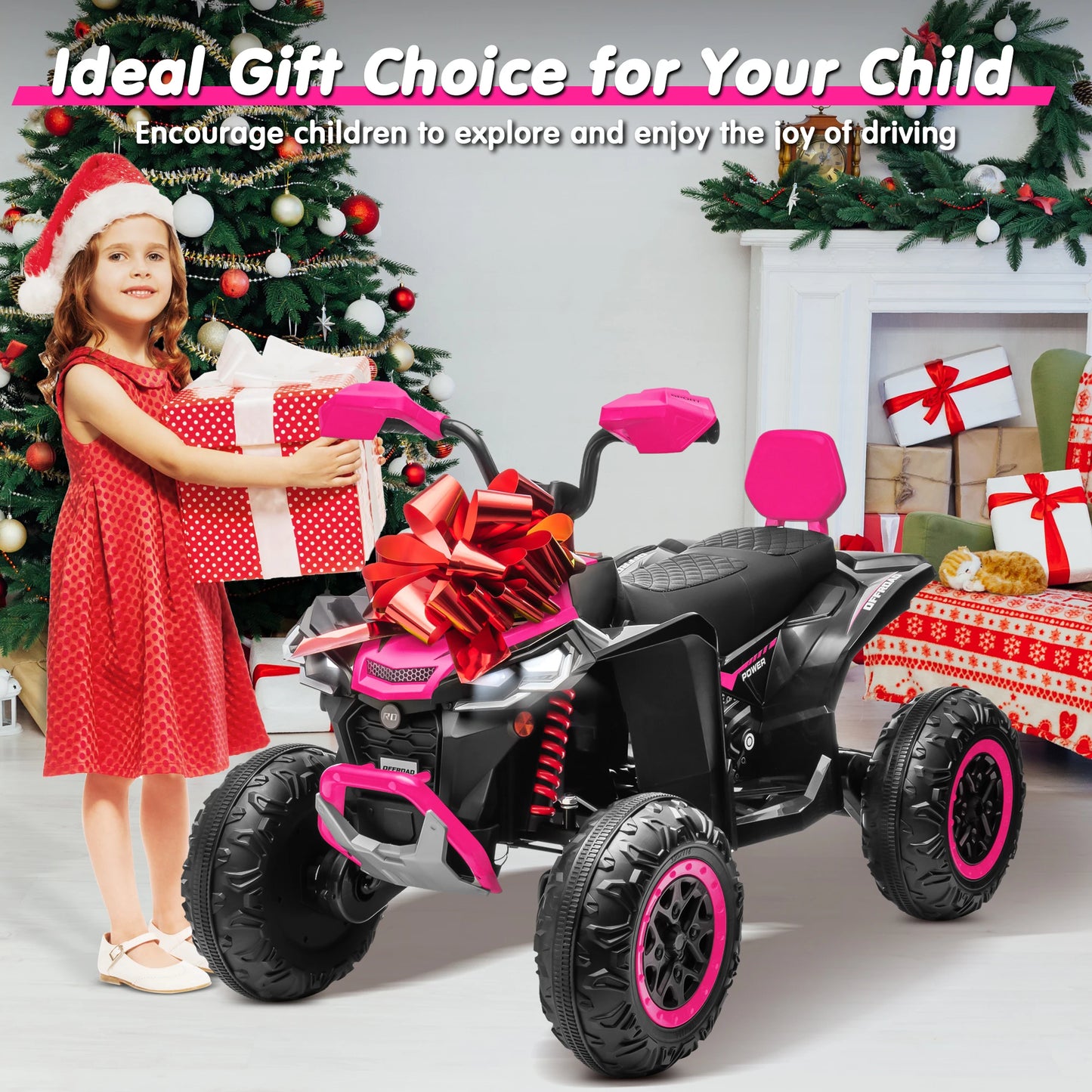 JOYRACER 24V Kids ATV Four Wheeler Two Seater Ride On
