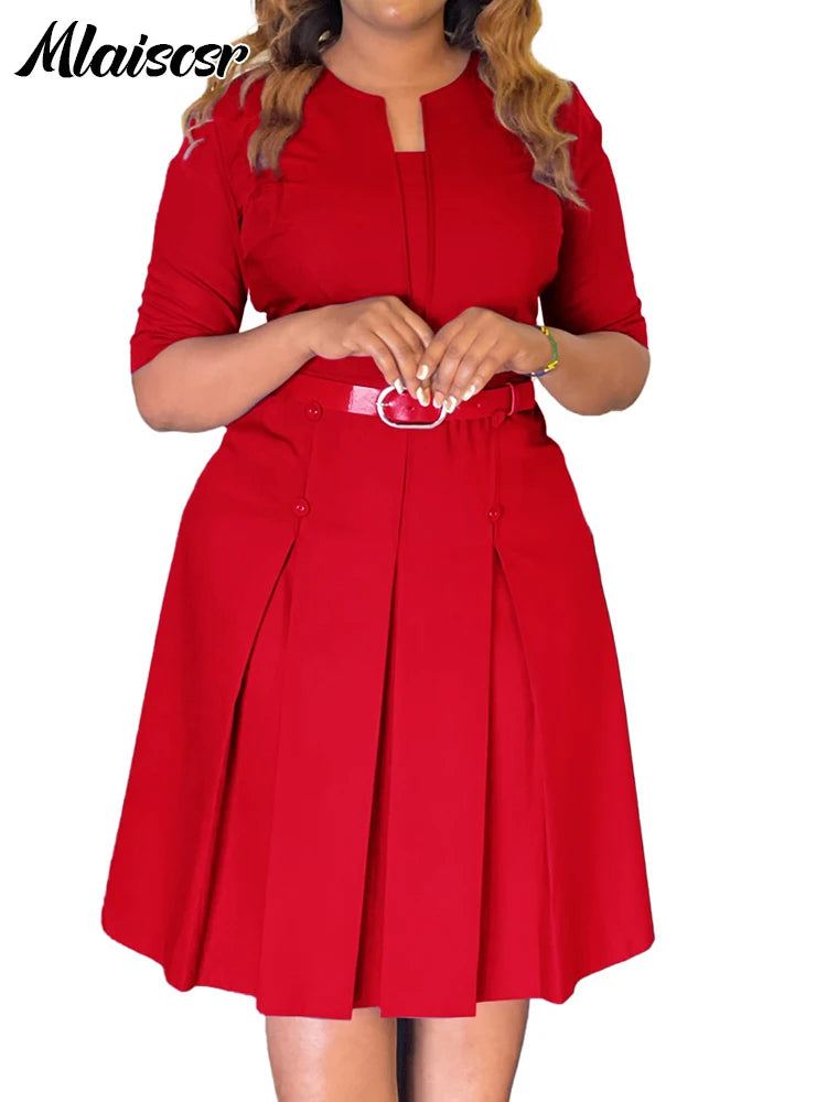 Mlaiscsr Women Party Dress With Belt A-Line Gown For Prom