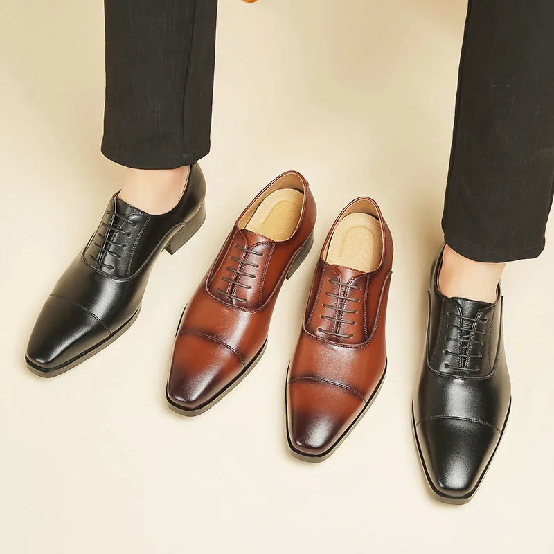 COZOK Genuine Leather Men's Dress Shoes Oxford Derby