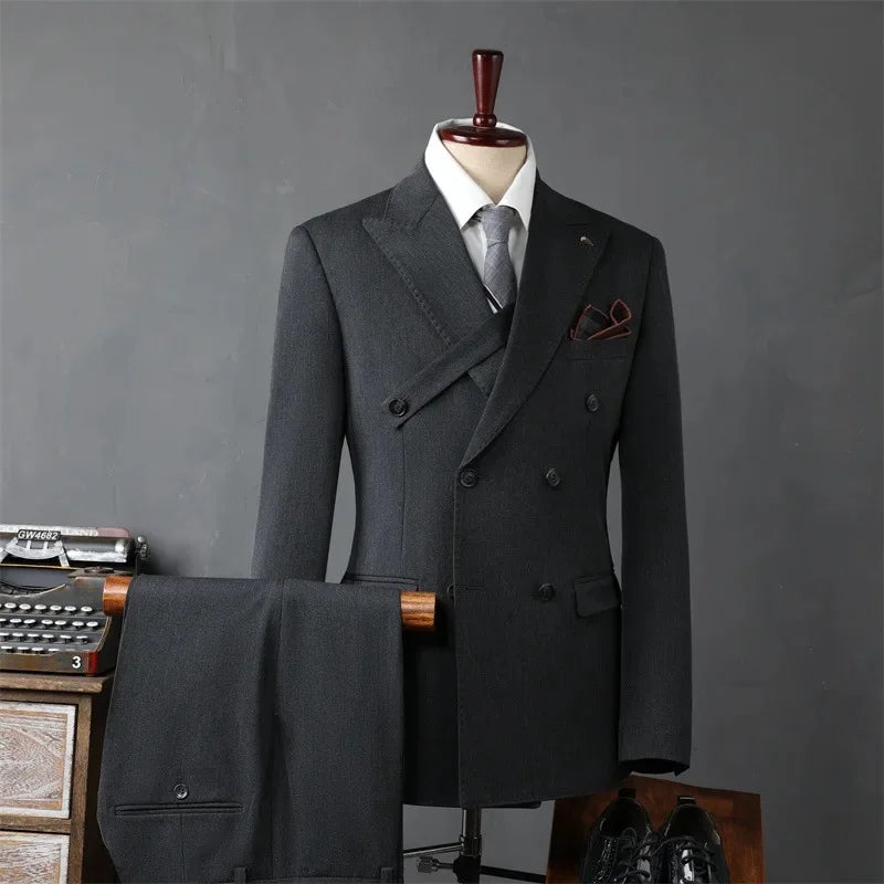 Xomoflag Classic Mens 2 Piece Suit Set Blazer Pants