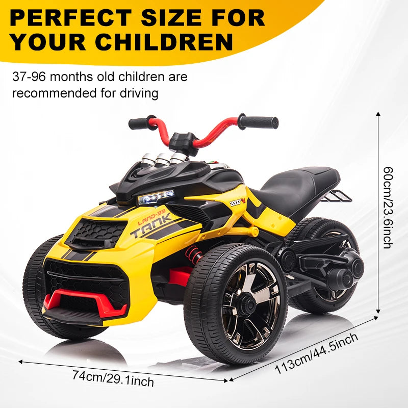 Mukidy 12V Kids ATV Ride On Toy Three Wheel Vehicle