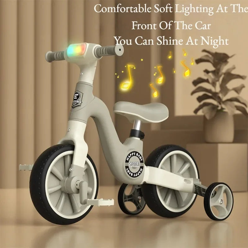 CatXaa 2-In-1 Kids Balance Bike And Walker With Music Lights