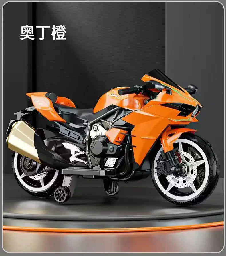 Anti-Slip Electric Toy Motorbike - 2-10Y Charging Ride-On Car with Durable Wheels & Realistic Engine Sound Effects electric car