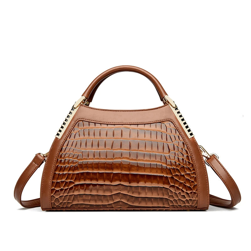 AMYMANG Alligator Patent Leather Shoulder Crossbody Bag