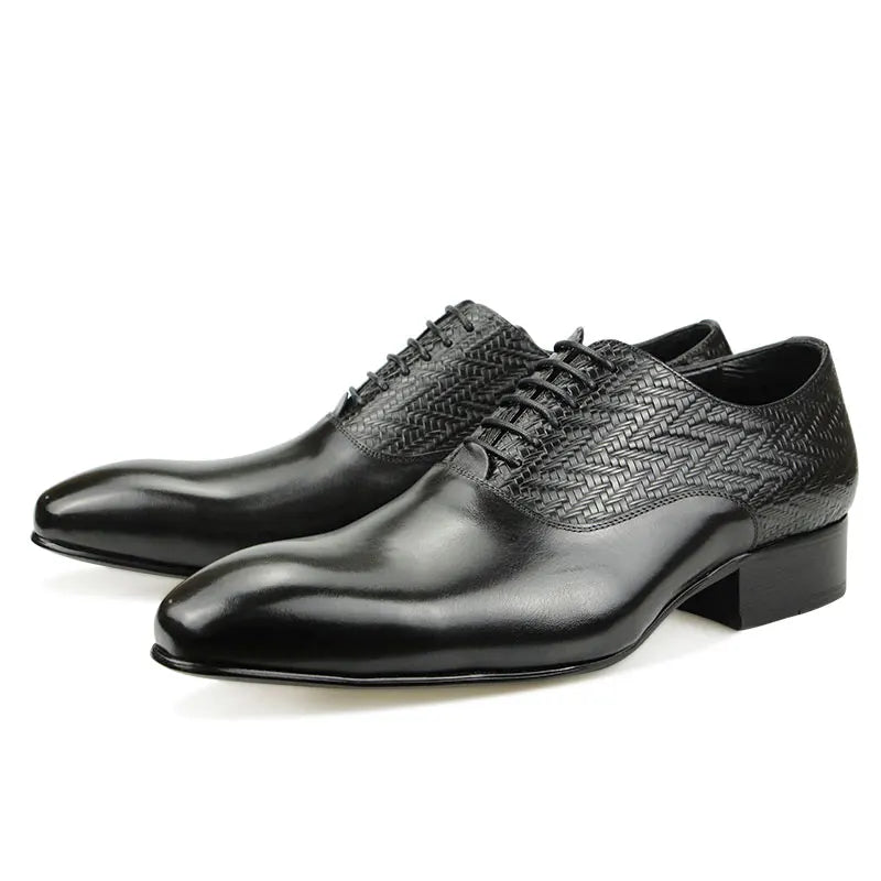 Wedding Shoes Top Layer Cow Leather Handcrafted Elegant Formal Office Business Non Slip Wear Comfortable Fashion Dress Man Shoes