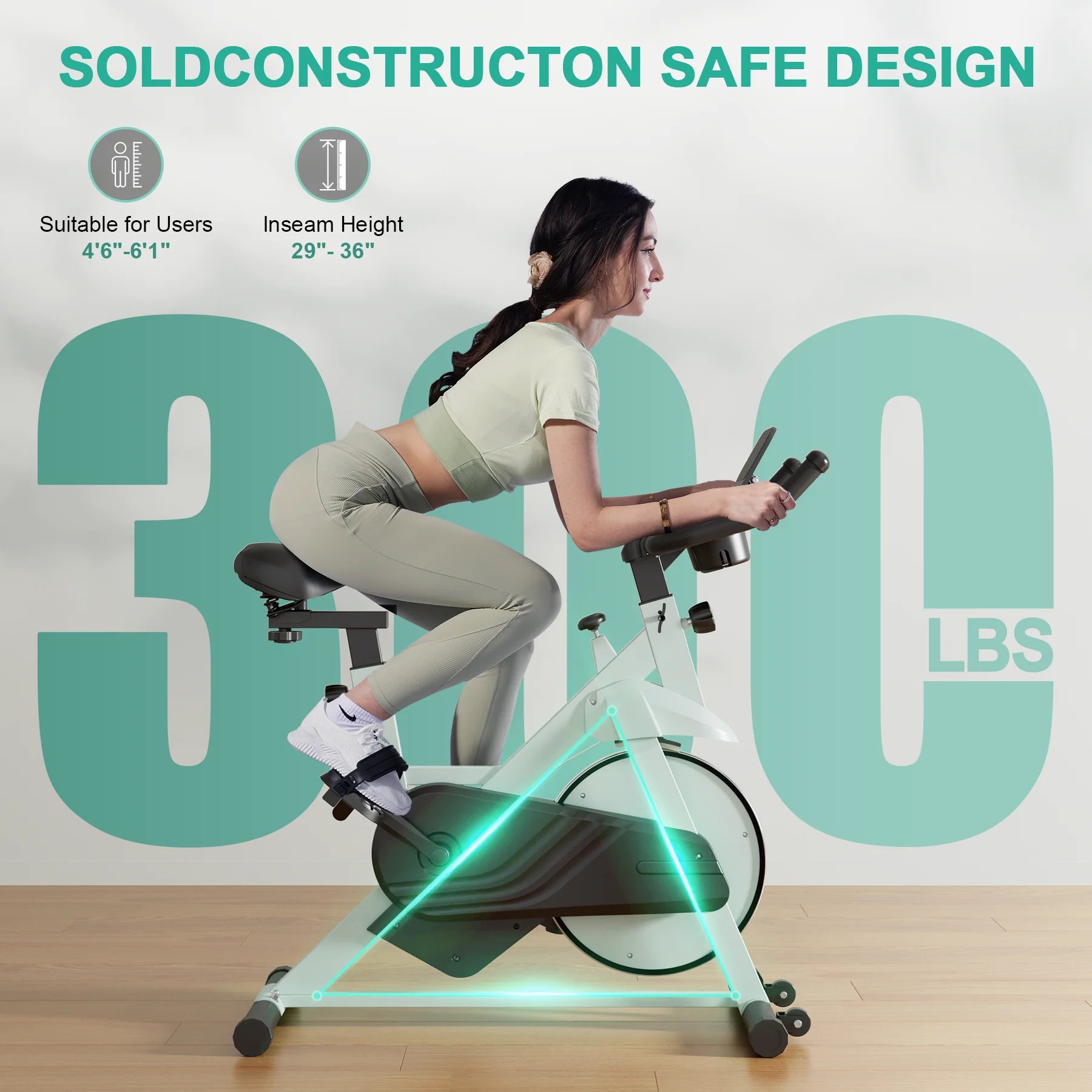 Superun Magnetic Resistance Exercise Bike For Home Gym Quiet Operation