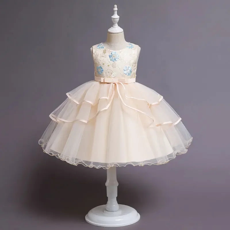 ELVESNEST Flower Girl Lace Sleeveless Party Dress For Special Occasions