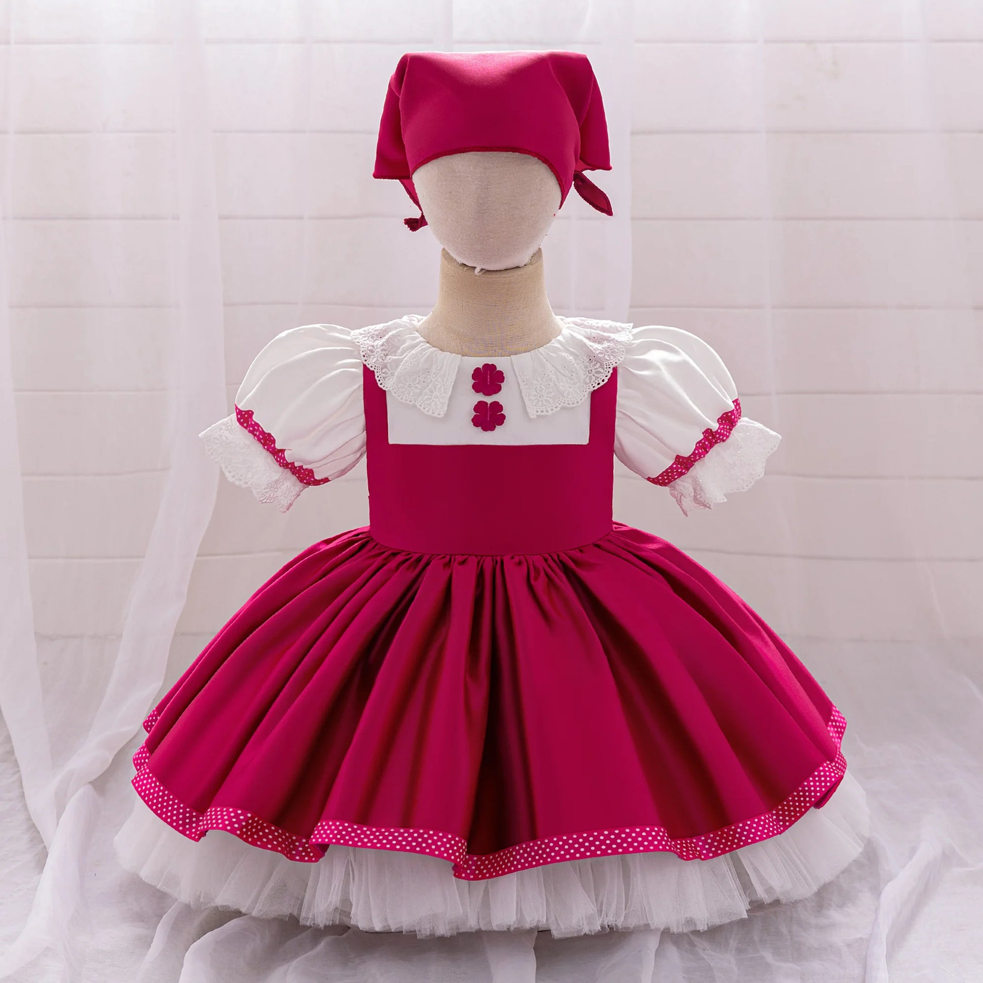 Maid Bear Party Baby Girl Dresses Toddler Lolita 1st Birthday Princess Prom Dress for Baby Bears Wedding Bridesmaids Kids Clothe