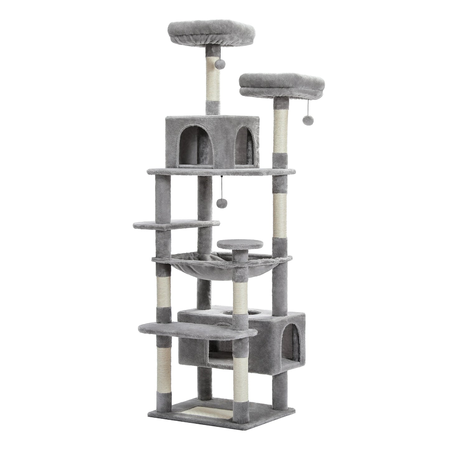 Large Cat Tree Tall Cat Tower for Indoor Cats Multi Level Plush Cat Condo with Scratching Posts Scratching Boards Perches and Caves