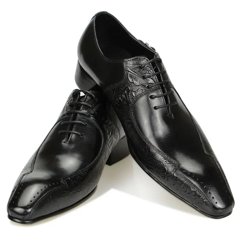 High-end luxury handmade leather shoes men's business formal casual shoes British carved brogue shoes fashion banquet suit shoes