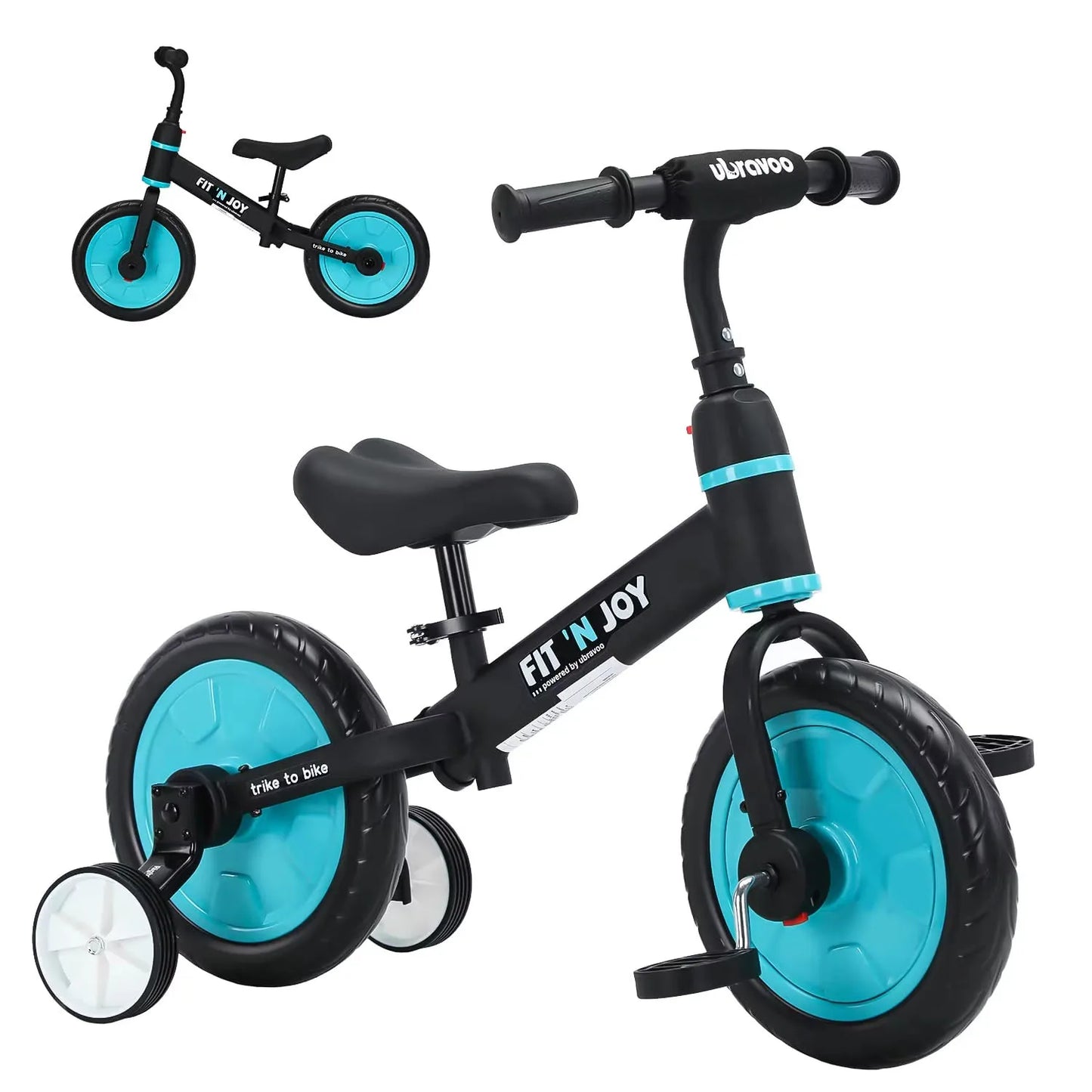 UBRAVOO Fit N Joy Beginner Toddler Training Bicycle 4 In 1