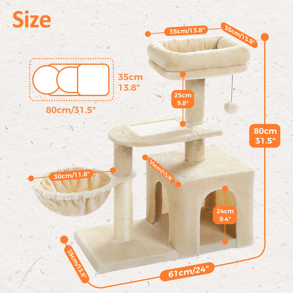 PAWZ Road Cat Tree Tower Indoor Cats Scratching Posts
