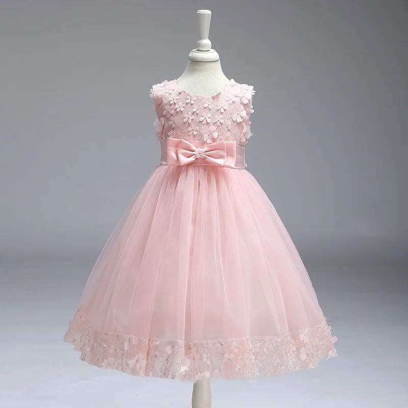 PLBBFZ Elegant Flower Girls Tulle Party Dress