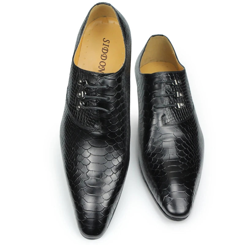 Handmade Wedding Oxfords Dress Office Shoes For Men High Grade Genuine Leather Dress Shoe Lace Up Leather Shoes Career Fashion