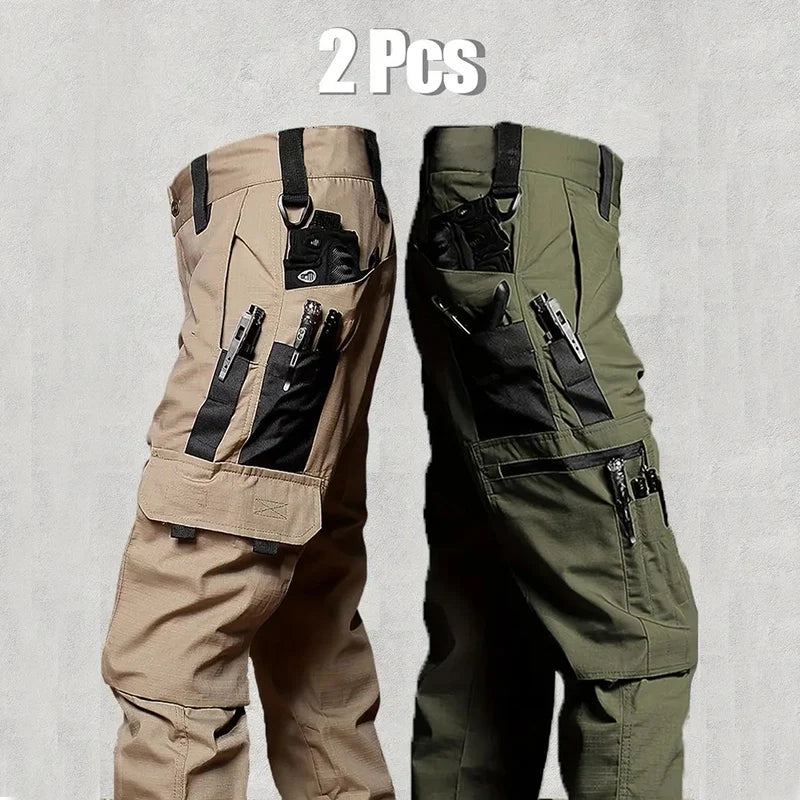 Men's Outdoor Tactical Cargo Pants 2-Piece Set For Work