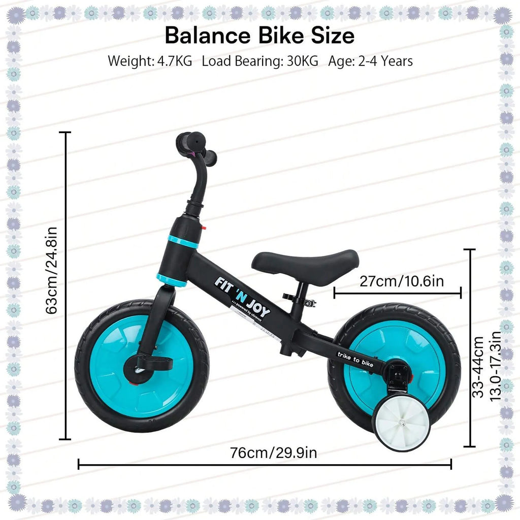 UBRAVOO Fit N Joy Beginner Toddler Training Bicycle 4 In 1
